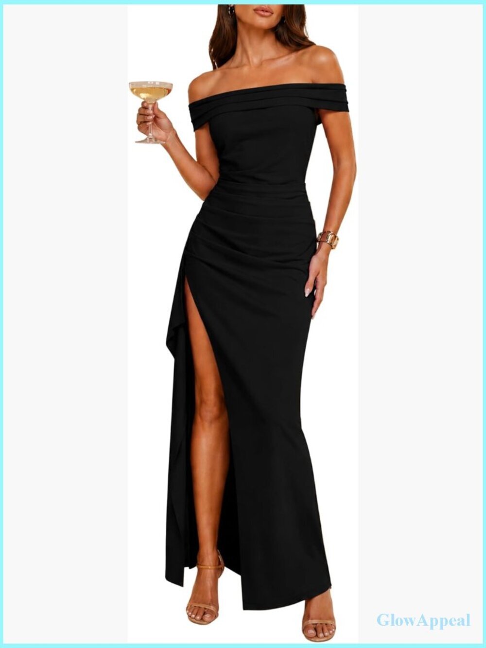 Off Shoulder Mermaid Bodycon Dress with High Slit Formal